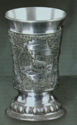 Forest Animals German Pewter Goblet Chalice